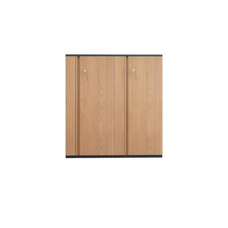 1090mm Archivero bajo de acero de cuatro puertas con cerradura y transferencia de veta de madera