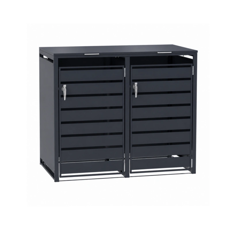 Armario para cubos de basura de doble puerta con cerradura